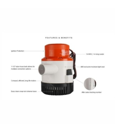 Pompe de cale submersible Seaflo 12v 3500 GPH