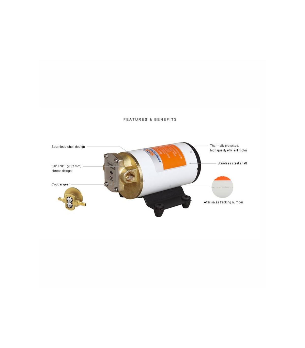 SEAFLO Pompa Diesel 12V 4.7 GPM | Sommergibile Per Travaso Olio E Acqua | Completa Di Cavi E Clip