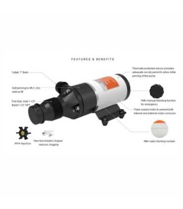 Tanques de bomba de macerador Seaflo/banheiro 12v 45LPM