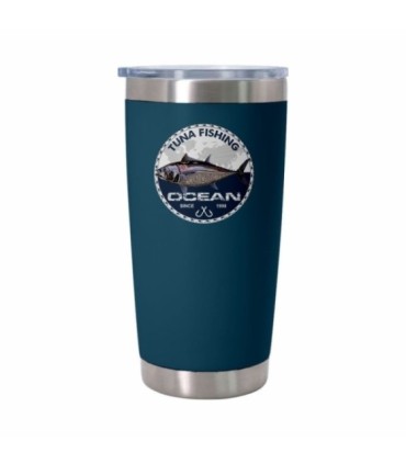 Isothermal Cup Ocean Blue Tuna fishing 20oz 0.6Litros