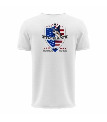 Ocean T-Shirt Republik Angeln Weiß Verschiedene Größen