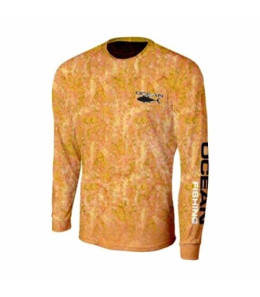 Camisa técnica Ocean Geo Orange Vários tamanhos