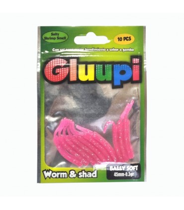 Vinyl Gluupi Bally weich 45mm-0,3gr Pack 10 Einheit.