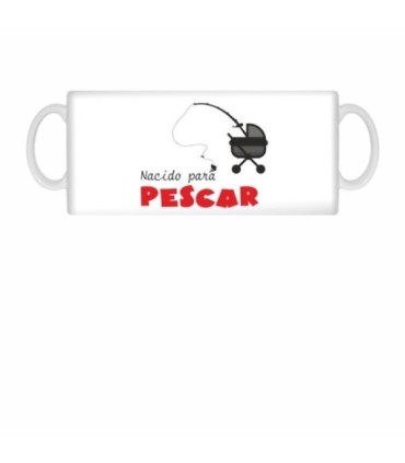 Taza blanca Nacido para pescar