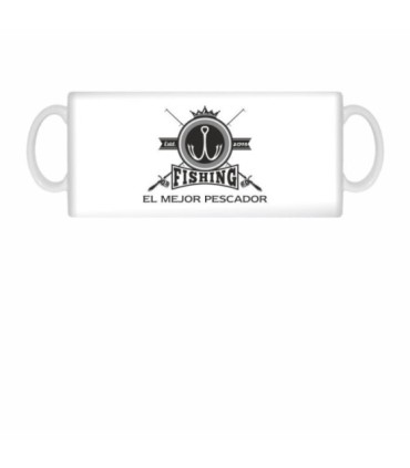 Mug blanc Le meilleur pêcheur au bouclier
