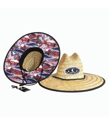 Chapéu de peixe canário oco de palha oceano adulto T58