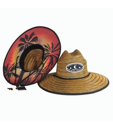 Chapéu Ocean Straw Waikiki Mat Marrom Adulto T58