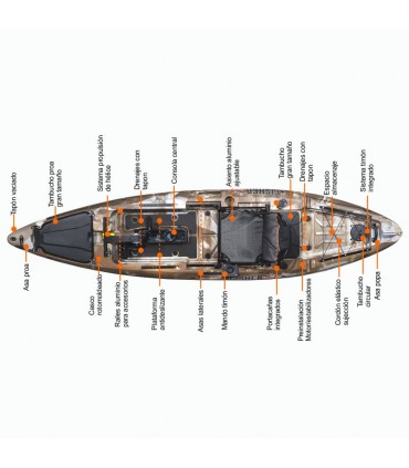 Falcon 12 kayak - 3.60m without propeller system