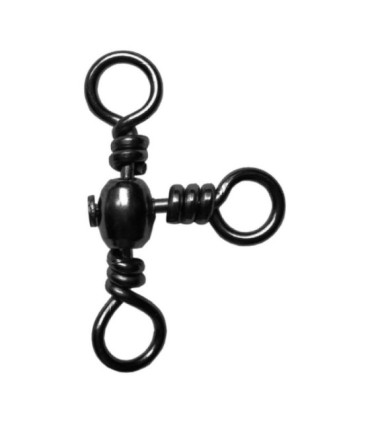Emerillon giratorio barril triple negro