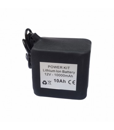 Batteria Powerkit lithium 12V 10Ah senza cover (non include caricabatterie)