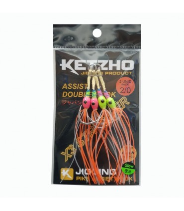Pike Assist hook double yellow/pink 2 units