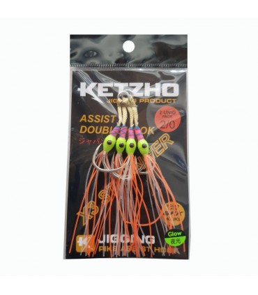 Pike Assist gancho duplo amarelo 2 unidades
