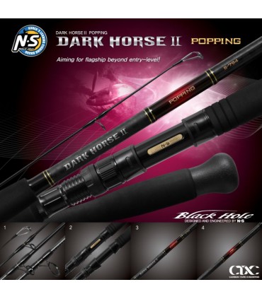 Caña Black Hole Popping Dark Horse II Black 40-130(150) 3,05m
