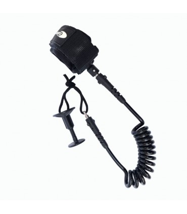 Segurança da fita do bodyboard Biceps giratória dupla + Plug preto 4' - 7mm