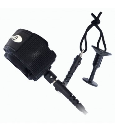 Sécurité de la bande Bodyboard Biceps double pivotant+ Plug noir 4' - 7mm